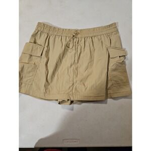 Grayson Threads Beige Skort Womens Large‎ Cargo Pockets 100% Nylon Shorts (1633